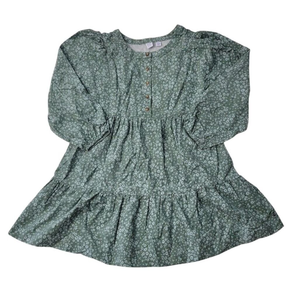 Gap Kids Girls Casual Easy Care Knee Length Long Sleeve Dress - Green